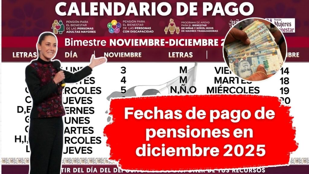 Fechas de pago de pensiones en diciembre 2025: consulta las fechas de cobro