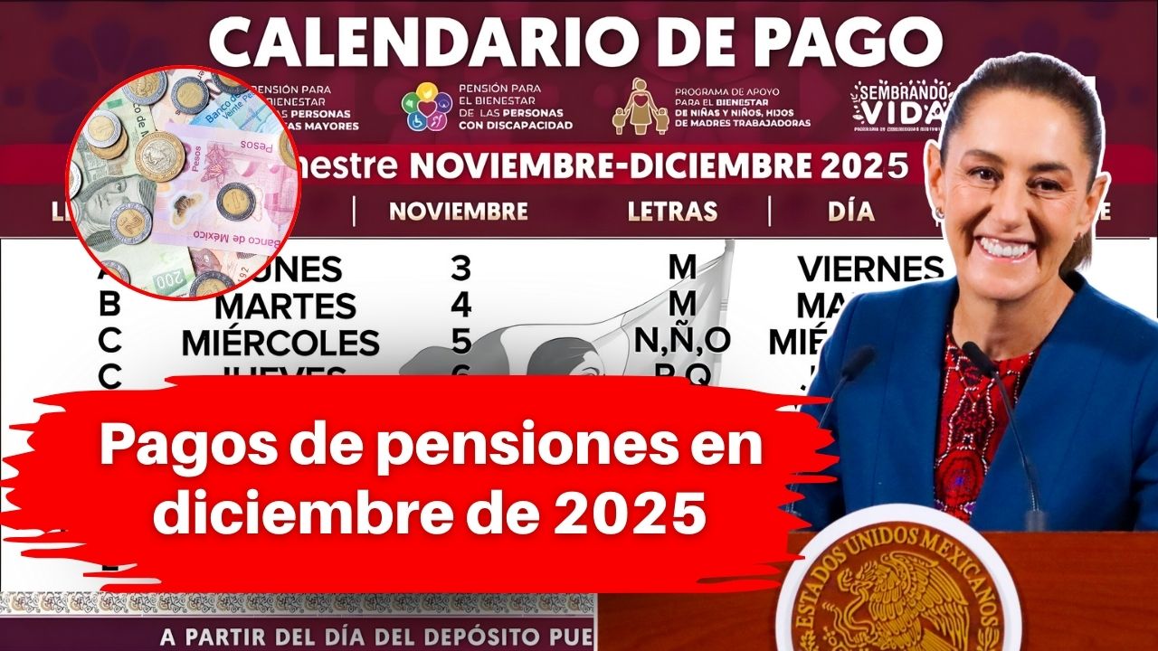 Pagos de pensiones en diciembre de 2025: calendario oficial y fechas de cobro por bancos